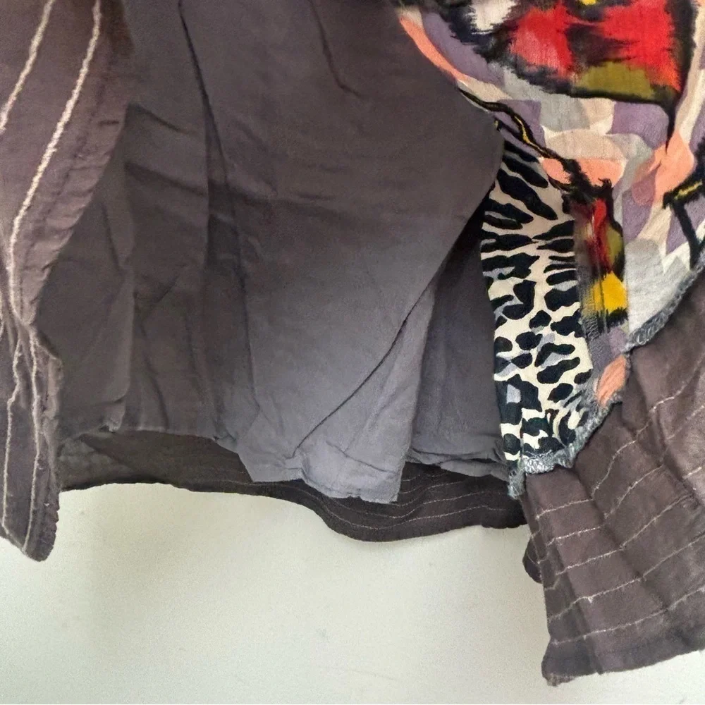 Free People Mixed Print Skater Skirt